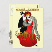 Carte postale Dame en rouge (Devant / Derrière)