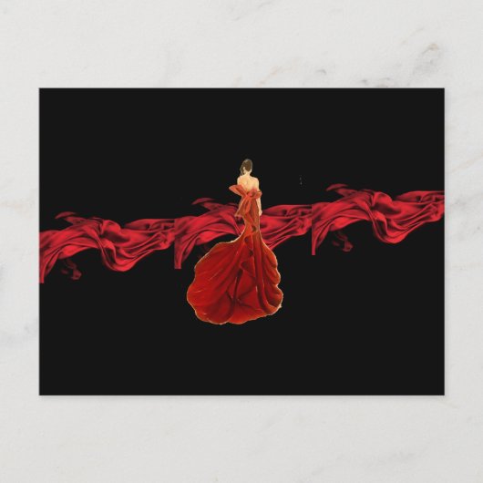 Carte postale Dame en rouge (Devant)