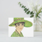 Carte Postale Dame en vert (Debout devant)