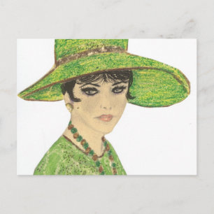 Carte Postale Dame en vert