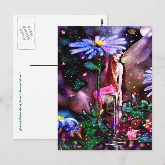 Carte Postale Dame et Cadeau