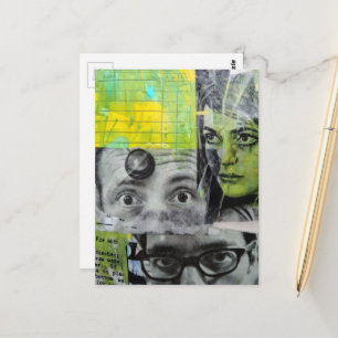 Carte Postale Dame et les médecins Collage de médias mixtes