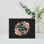 Carte Postale Dame Fleur Folle - Jardinière de Zinnia (Debout devant)