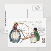 Carte Postale Dame Fortune et sa roue tournante (Devant / Derrière)