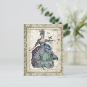 Carte Postale Dame géorgienne aux papillons (Debout devant)