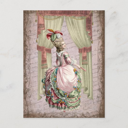 Carte Postale Dame géorgienne - Rose (Devant)