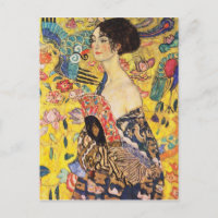 Dame Gustav Klimt Avec Ventilateur