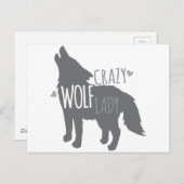 Carte Postale dame loup folle (Devant / Derrière)