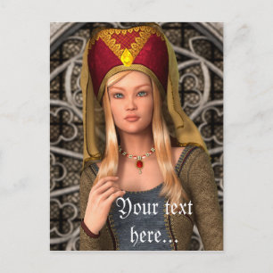 Carte Postale Dame médiévale