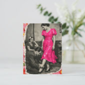 Carte Postale Dame modèle de robe Collage de médias mixtes améli (Debout devant)