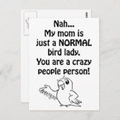 Carte Postale Dame Oiseau Normale (Devant / Derrière)