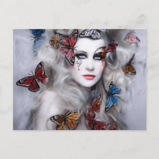 Carte Postale Dame papillon