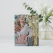 Carte Postale Dame rétro avec perles Collage multimédia (Debout devant)