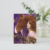 Carte Postale Dame romantique à cheval (Debout devant)