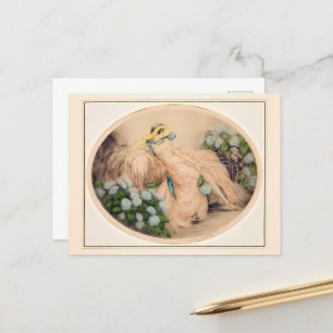 Carte Postale Dame rose de Louis Icart