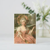 Carte Postale Dame Rose victorienne (Debout devant)