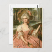 Carte Postale Dame Rose victorienne (Devant / Derrière)