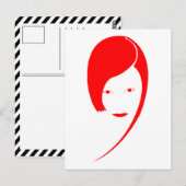 Carte Postale dame rouge (Devant / Derrière)