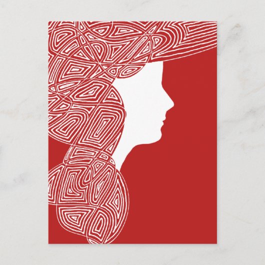 Carte Postale Dame rouge (Devant)