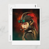 Carte Postale Dame Steampunk (Devant / Derrière)
