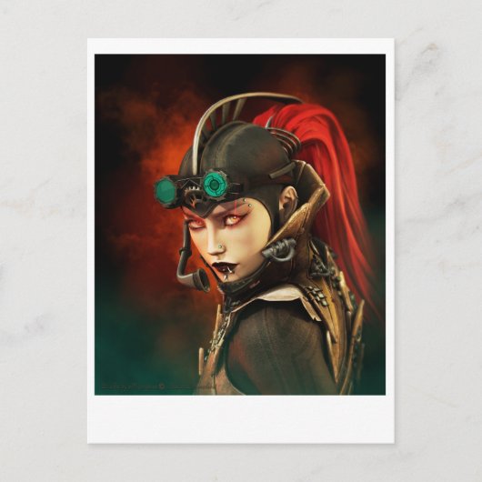 Carte Postale Dame Steampunk (Devant)