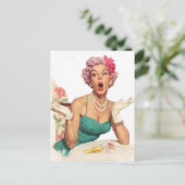 Carte Postale Dame Surprise Glamour Rétro (Debout devant)
