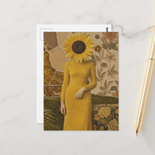 Carte Postale Dame Tournesol