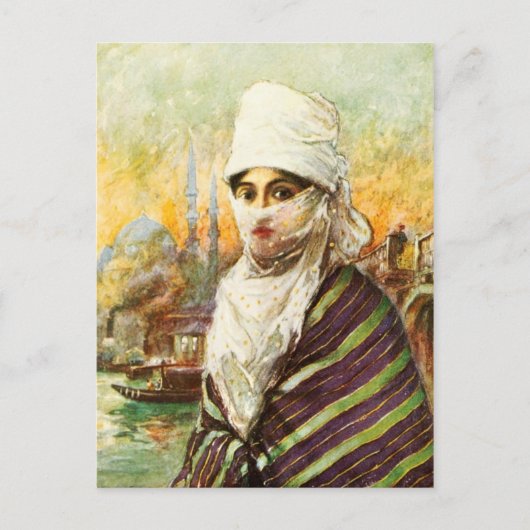 Carte Postale Dame turque en costume traditionnel (Devant)