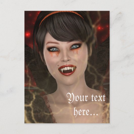 Carte Postale Dame Vamp (Devant)