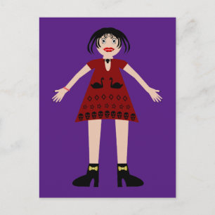 Carte Postale Dame vampire gothique d'Halloween