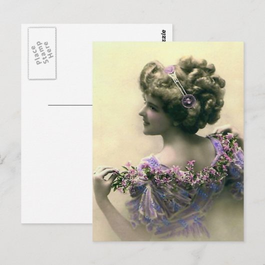 Carte Postale Dame victorienne (Devant / Derrière)