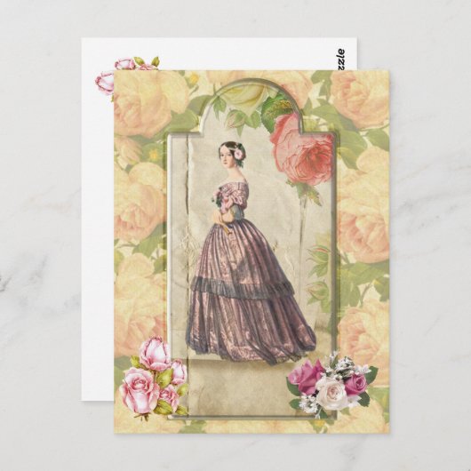 Carte Postale Dame victorienne (Devant / Derrière)