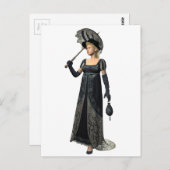 Carte Postale Dame victorienne en noir (Devant / Derrière)