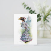 Carte Postale Dame victorienne en robe de lavande (Debout devant)