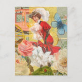 Carte Postale Dame victorienne femme amusement Carrosse (Devant)