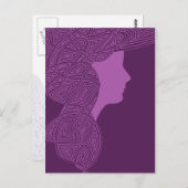 Carte Postale Dame violette (Devant / Derrière)