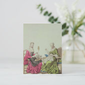 Carte Postale Dames à filer et à coudre, c.1765 (Debout devant)