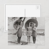 Carte Postale Dames à la plage, 1920 (Devant / Derrière)