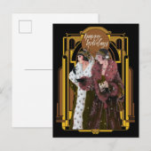 Carte Postale Dames Art Déco Rétro Noël (Devant / Derrière)