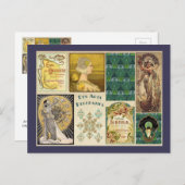 Carte Postale Dames Art Nouveau (Devant / Derrière)
