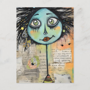 Carte Postale Dames Artistiques 2 Yeux verts
