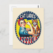 Carte Postale Dames aux chats votent (Devant / Derrière)
