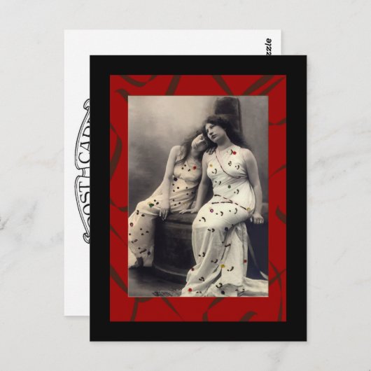 Carte Postale Dames aux cheveux longs image victorienne (Devant / Derrière)