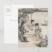 Carte Postale Dames chinoises dans un jardin (Devant / Derrière)
