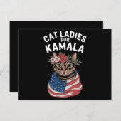 Carte Postale Dames De Chat Pour Kamala Élection De Chat Lady Ha (Devant / Derrière)