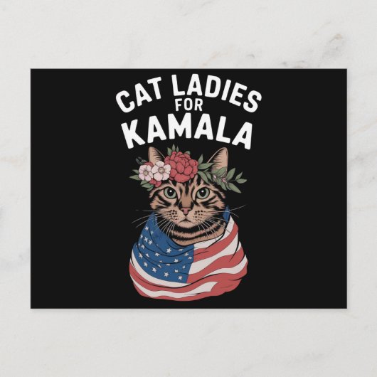 Carte Postale Dames De Chat Pour Kamala Élection De Chat Lady Ha (Devant)