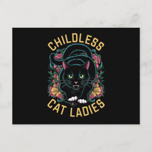 Carte Postale Dames de chats sans enfants 2024 Féministe