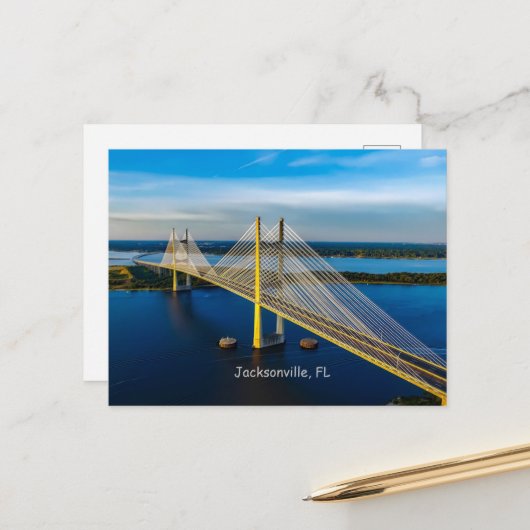 Carte Postale Dames Point Bridge, Jacksonville (Devant/Arrière en situation)