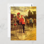 CARTE POSTALE DAMES VINTAGE VÉLO RACING BICYCLE RACE (Devant / Derrière)