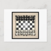 Carte Postale Damier et pièces d'échecs : (Devant)